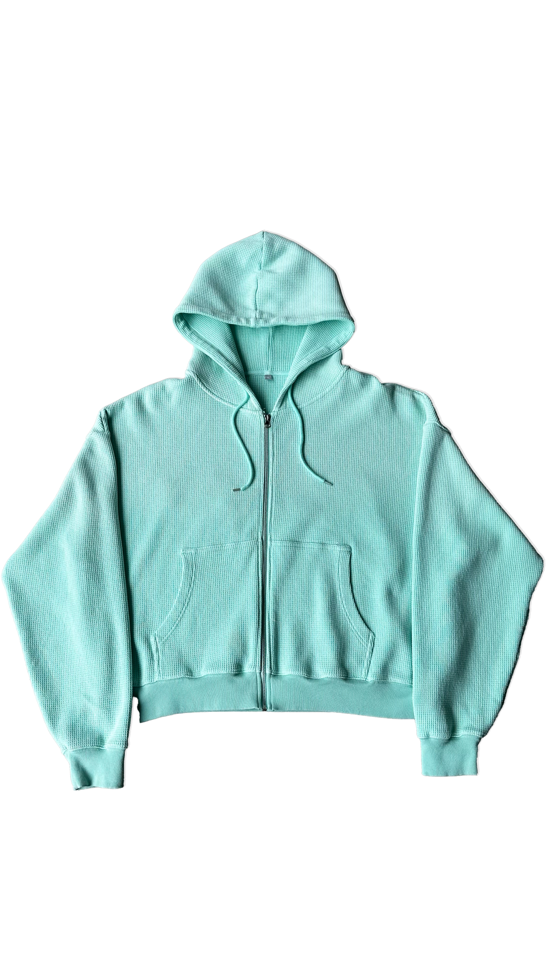 Mint Waffle Zip Up