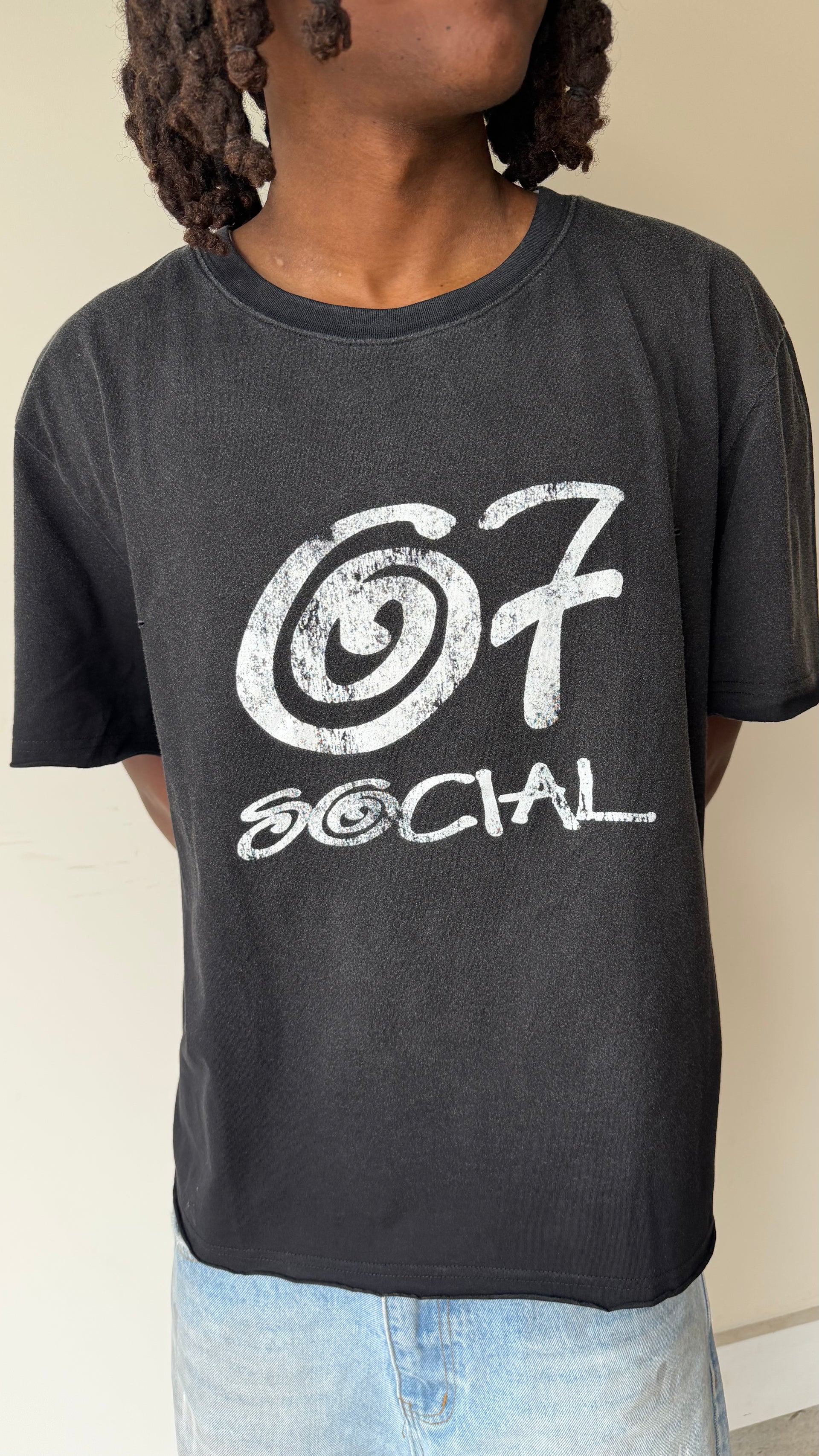 67 Distressed Logo Tee — Black