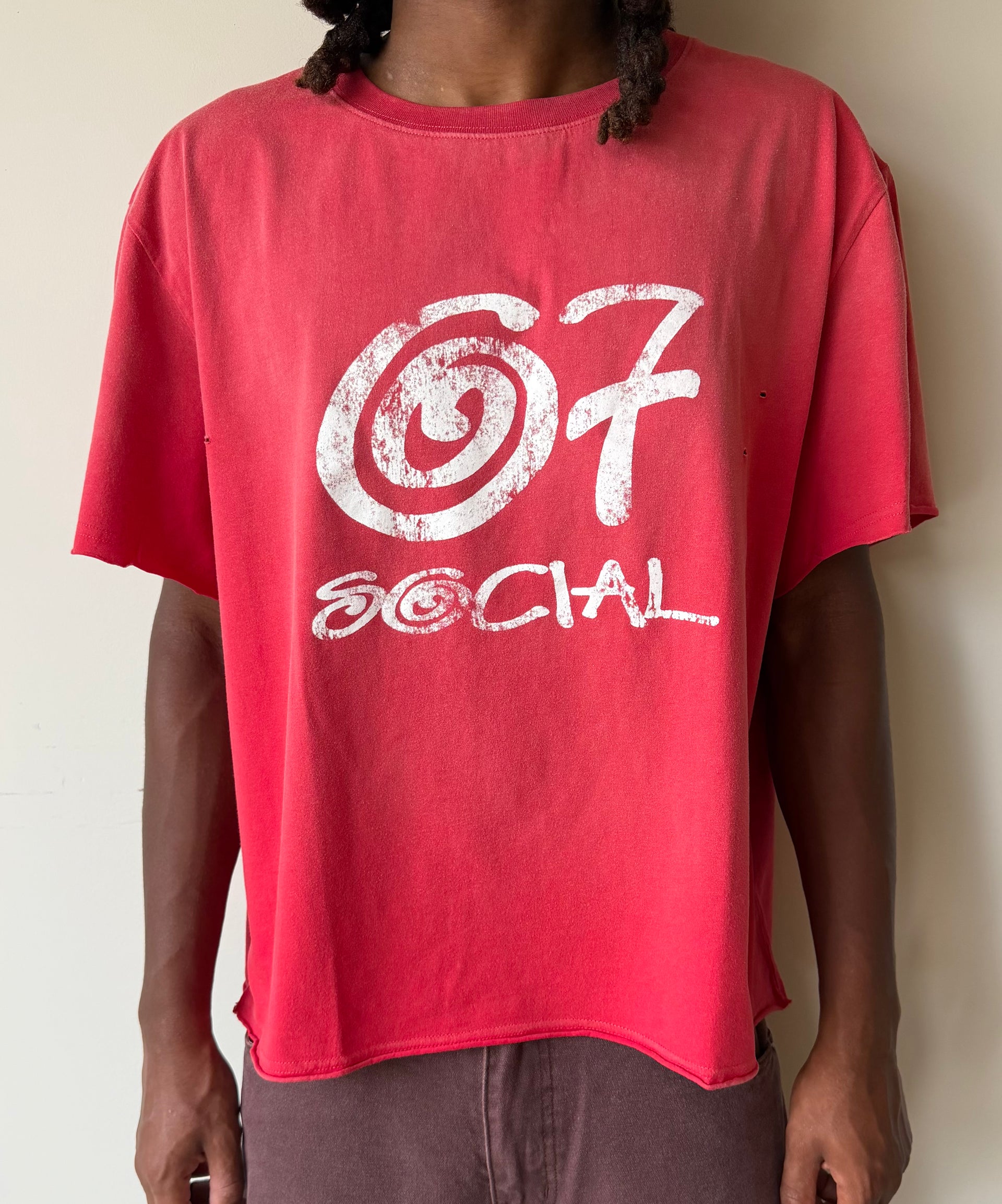 67 Distressed Logo Tee — Red