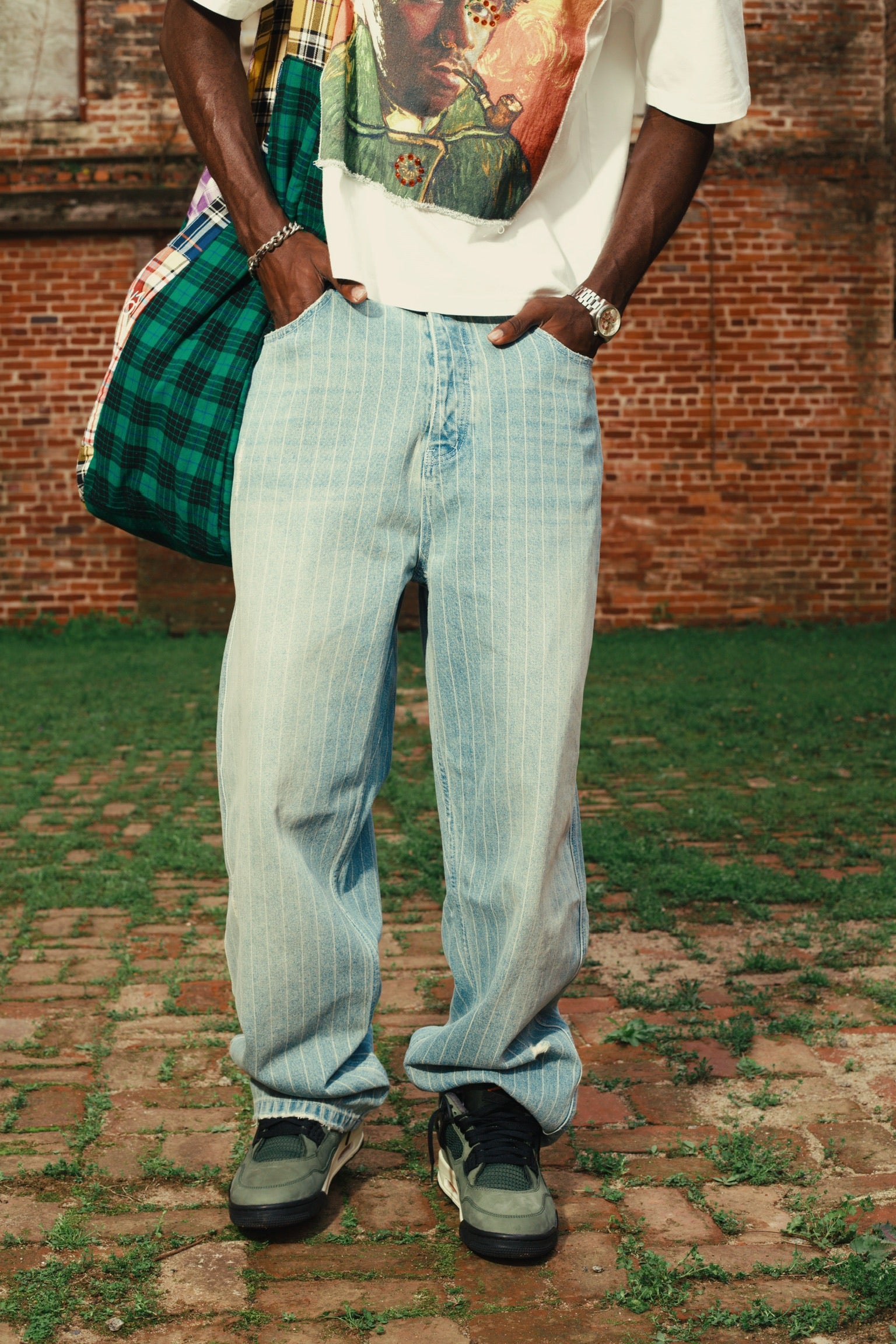 Pin Stripe Denim Jeans