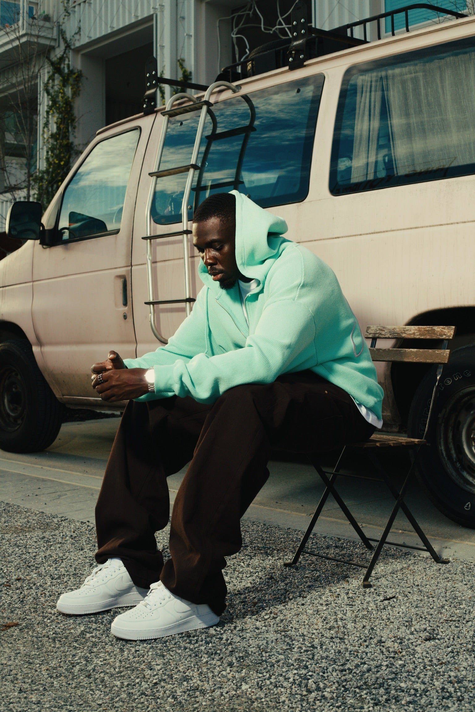 Mint Waffle Zip Up