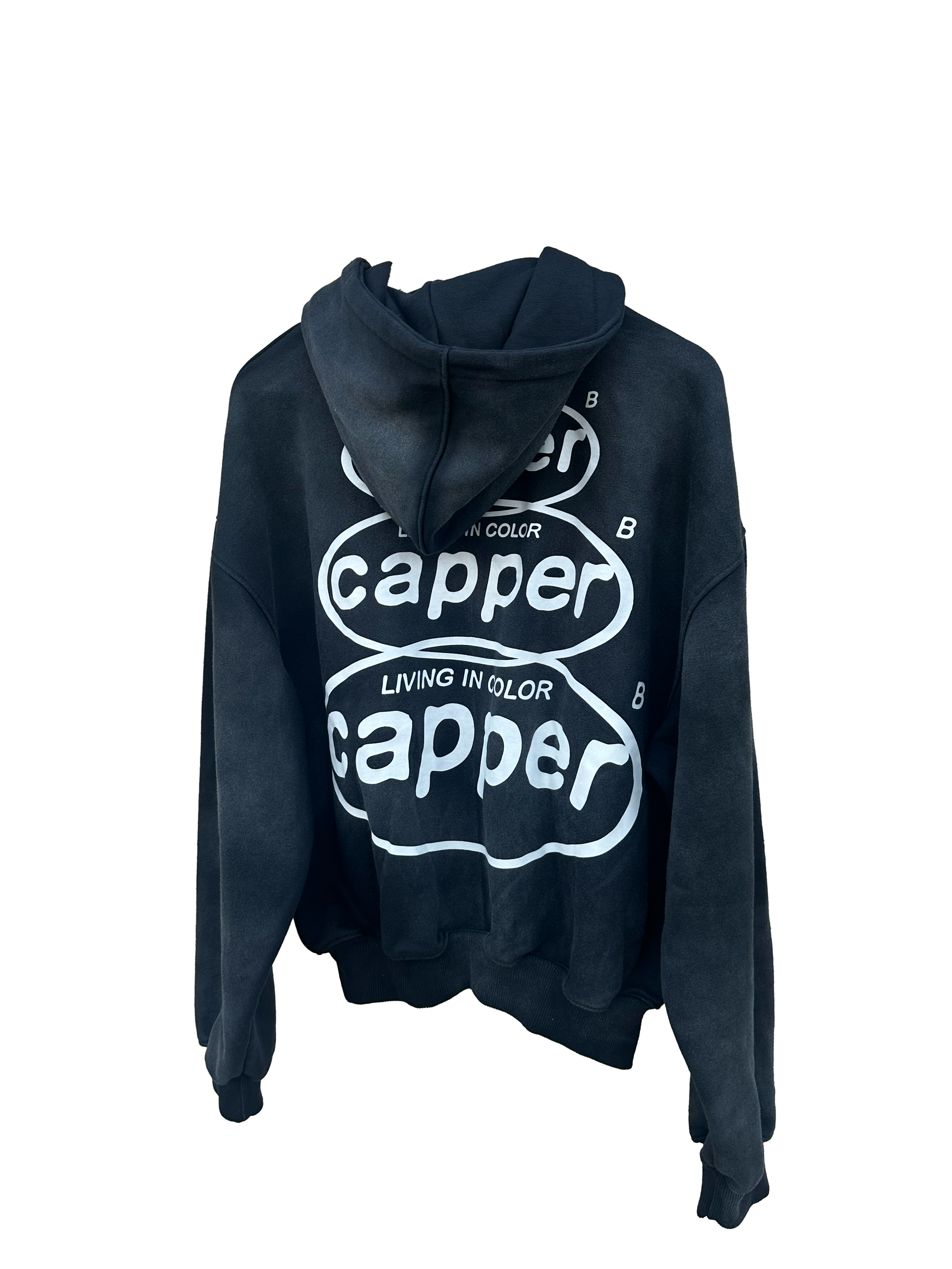 Aged Black Capper Zip Up